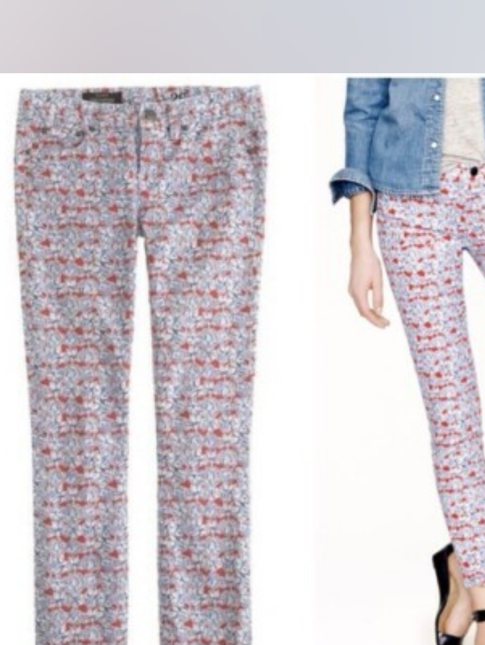 J. CREW x LIBERTY Art Fabrics Toothpick Ankle Jeans Matilda Tulip Floral | SZ 24
